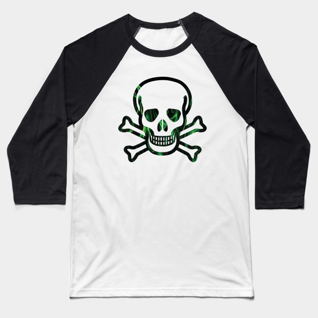 evil green skull flames Baseball T-Shirt by Danksthetic